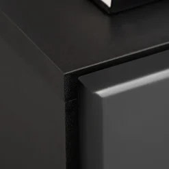 Parete attrezzata sospesa 250x170h cm con camino bioetanolo nero grigio Giotto