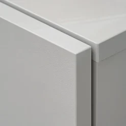 Parete attrezzata sospesa 160x120h cm pannello effetto cannettato grigio perla rovere Luvox