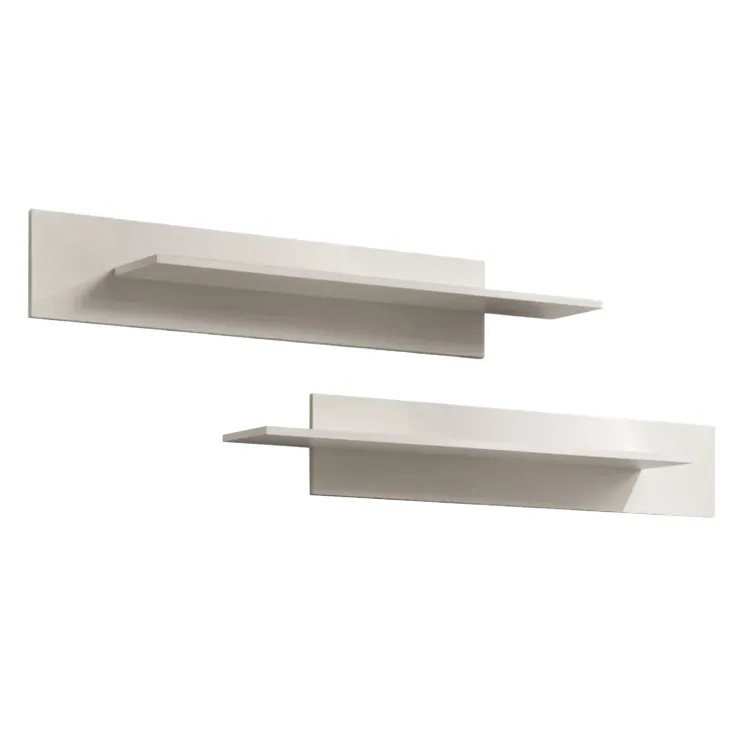 Parete attrezzata sospesa 260x170h cm con biocamino e vetrine beige cashmere Ignis 6 Gihome®