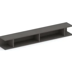 Parete attrezzata sospesa 193x188h cm cannettata ossido nero rovere scuro Sunset Decor 1038