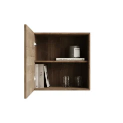 Parete attrezzata sospesa 193x188h cm cannettata ossido nero rovere scuro Sunset Decor 1038