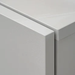 Parete attrezzata sospesa 200x150h cm pannello effetto cannettato grigio perla rovere Luvox