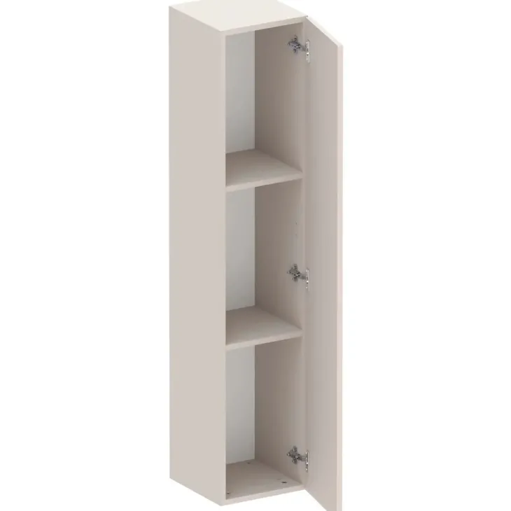 Parete attrezzata sospesa 292x180h cm con pannello cannettato beige rovere scuro Sunset Decor 1042