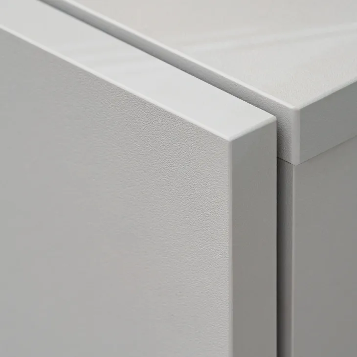 Parete attrezzata sospesa 160x120h cm pannello effetto geometrico grigio perla rovere Luvox