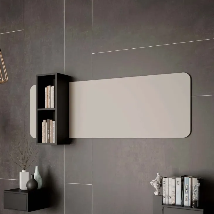 Parete attrezzata sospesa 272x200h cm moderna beige cashmere Bellagio 1