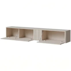 Parete attrezzata sospesa 216x200h cm moderna beige cashmere Bellagio 3