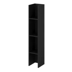 Parete attrezzata 261x194h cm 5 ante a ribalta e 2 librerie a 3 ripiani nero grafite Arkansas