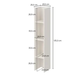 Parete attrezzata 261x194h cm 5 ante a ribalta e 2 librerie a 3 ripiani beige cashmere Arkansas