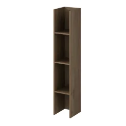 Parete attrezzata 261x194h cm 5 ante a ribalta e 2 librerie a 3 ripiani noce Arkansas