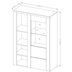Parete attrezzata 325x206h cm bianco frassinato rovere Paloma 2