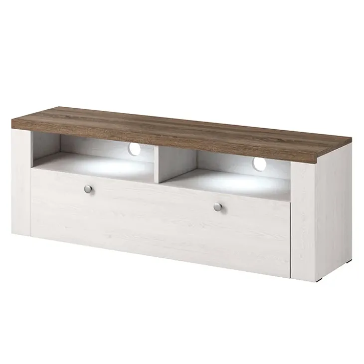 Parete attrezzata 325x206h cm bianco frassinato rovere Paloma 2