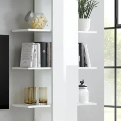 Parete attrezzata 285x187h cm bianco lucido e opaco Steppi 2