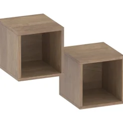 Parete attrezzata 345x209h cm cannettata marrone bronzo rovere scuro Sunset Decor 1028