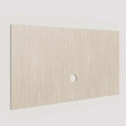 Parete attrezzata 261x186h cm con pannello cannettato effetto travertino beige rovere scuro Sunset Decor 1049