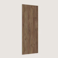 Parete attrezzata 330x220h cm con pannello cannettato beige rovere scuro nero effetto marmo Sunset Decor 1043