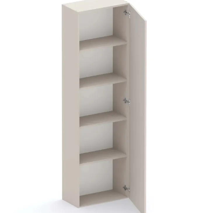 Parete attrezzata 330x220h cm con pannello cannettato beige rovere scuro nero effetto marmo Sunset Decor 1043