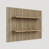 Parete attrezzata 276x180h cm con pannello cannettato beige cashmere rovere chiaro Sunset Decor 1031