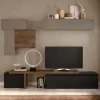 Parete attrezzata 240x220h cm design tortora ossido rovere Sunset 34