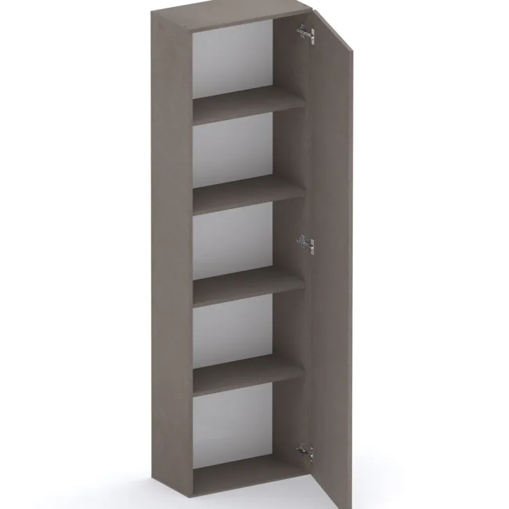 Parete attrezzata 331x186h cm marrone bronzo rovere scuro Sunset 1025