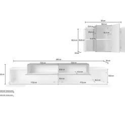Parete attrezzata 240x180h cm moderna bianco ossido Milos Gihome®