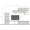 Parete attrezzata 305x210h cm moderna grigio chiaro rovere chiaro Sunset 74