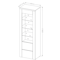 Parete attrezzata 325x206h cm noce rovere grigio Paloma 2