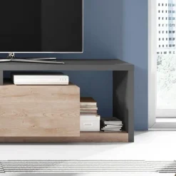 Parete attrezzata 219x205h cm soggiorno rovere antracite Megan Gihome®