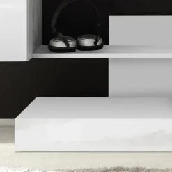 Parete attrezzata 259x175h cm soggiorno bianco lucido Steppi 4