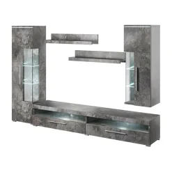 Parete attrezzata 275x175h cm soggiorno ossido Frisk