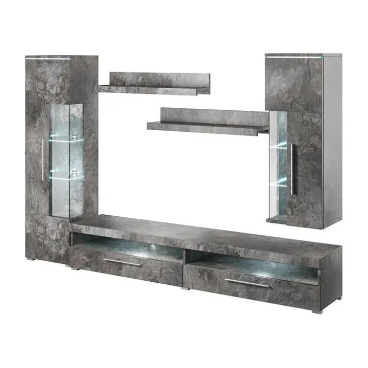 Parete attrezzata 275x175h cm soggiorno ossido Frisk