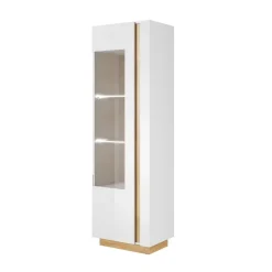 Parete attrezzata 270x194h cm soggiorno bianco opaco e lucido Noa Gihome®