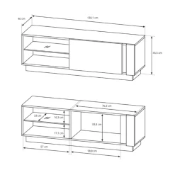 Parete attrezzata 270x194h cm soggiorno bianco opaco e lucido Noa Gihome®