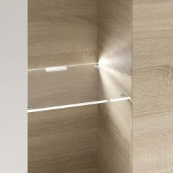 Parete attrezzata 260x185h cm soggiorno rovere bianco lucido Gary
