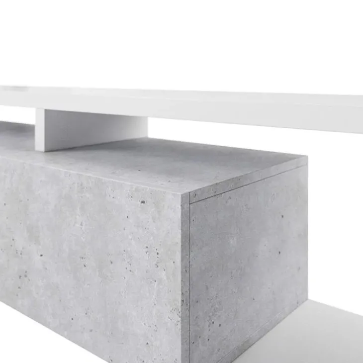 Parete attrezzata 219x205h cm soggiorno bianco opaco Megan Gihome®