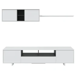 Parete attrezzata 200x145h cm soggiorno bianco antracite Belle
