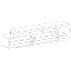 Parete attrezzata 219x205h cm soggiorno verde salvia rovere Megan Gihome®