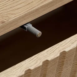 Parete attrezzata 160x148h cm sospesa cannettato, rovere, nero effetto marmo Kendo