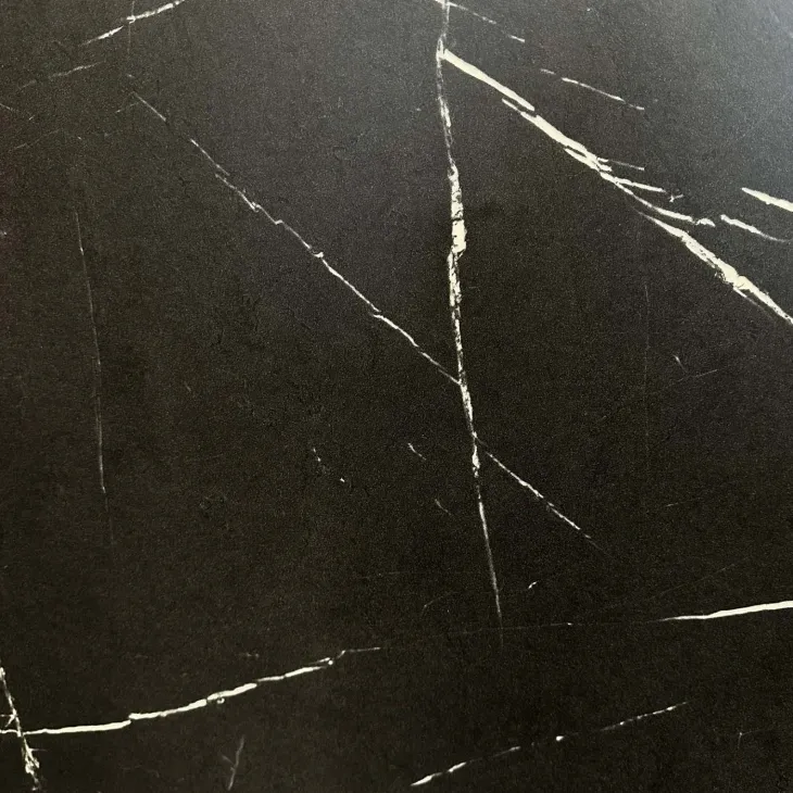 Parete attrezzata 160x148h cm sospesa cannettato, rovere, nero effetto marmo Kendo