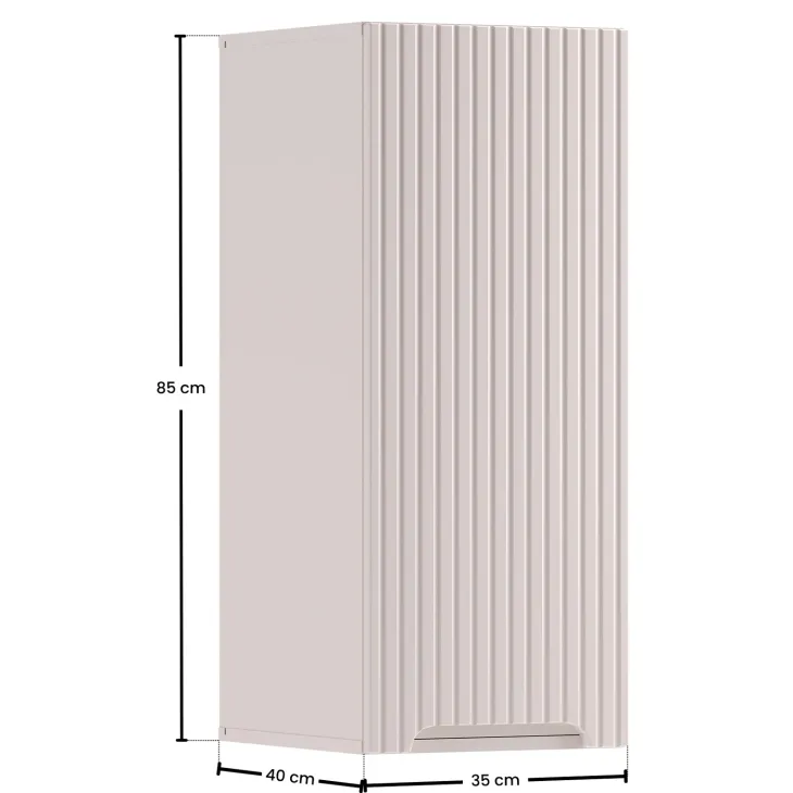 Pensile bagno lavanderia 35x85h cm cannettato 1 anta beige Cleany