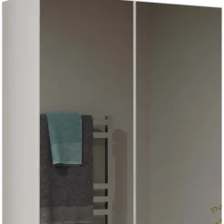 Pensile bagno sospeso 60x60h cm 2 ante con specchio bianco Motty