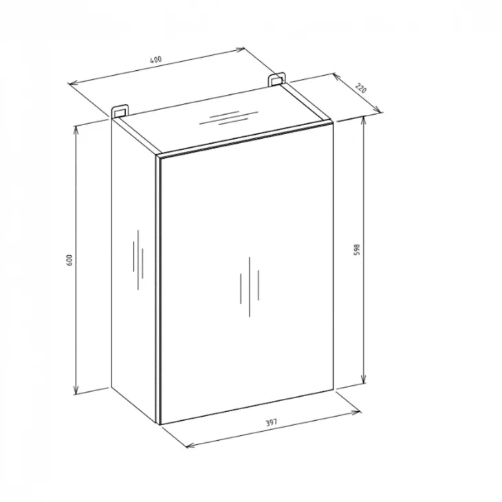 Pensile bagno sospeso 40x60h cm 1 anta con specchio bianco Motty