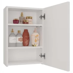 Pensile bagno sospeso 40x60h cm 1 anta con specchio bianco Motty