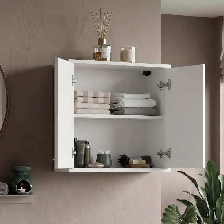 Pensile bagno sospeso 60x60h cm 2 ante bianco Woters