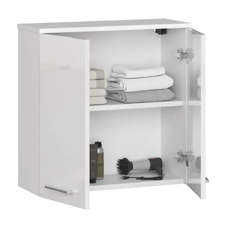 Pensile bagno sospeso 60x60h cm 2 ante bianco lucido Woters