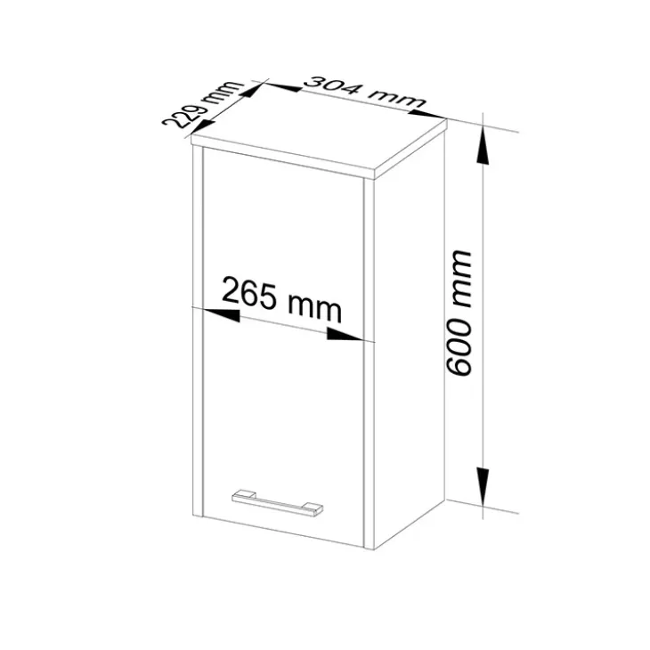 Pensile bagno sospeso 30x60h cm 1 anta bianco Woters
