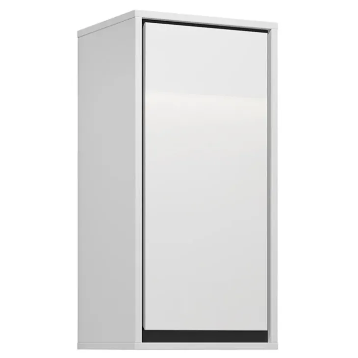 Pensile bagno sospeso 35x72h cm 1 anta bianco lucido nero Linda
