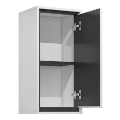 Pensile bagno sospeso 35x72h cm 1 anta bianco lucido nero Linda