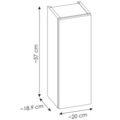 Pensile bagno sospeso 20x57h cm 1 anta rovere Rovery