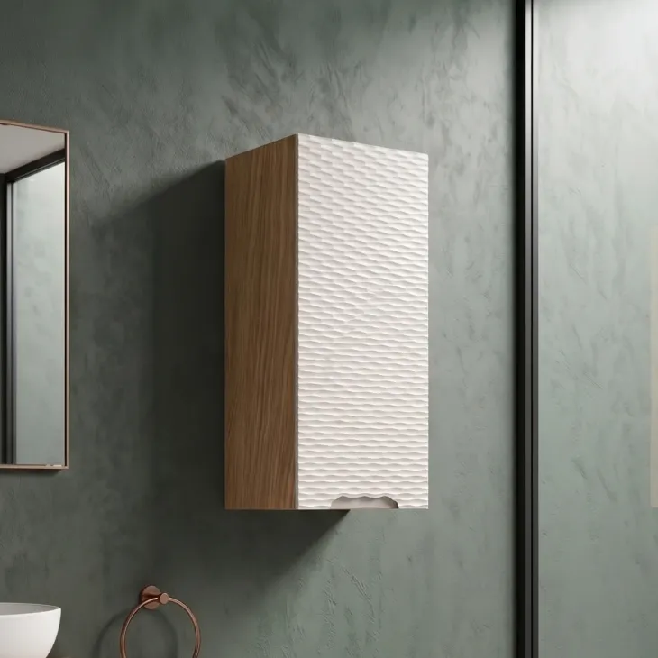 Pensile bagno sospeso 35x75h cm 1 anta beige rovere Swim