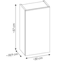 Pensile bagno sospeso 30x57h cm 1 anta rovere Rovery